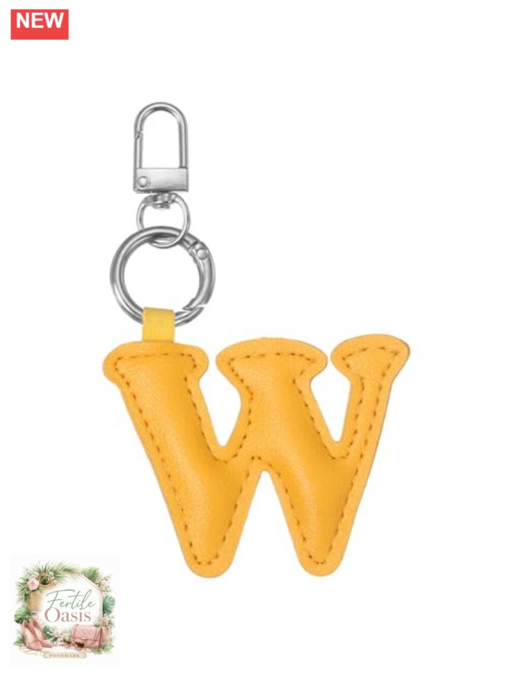 Leather Initial Keychain Cute Alphabet Pendant Charm for Purse Bag Key Ring